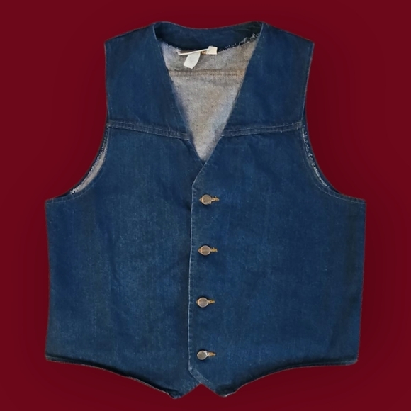 Vtg BRANDERS by Dickies 1970s Denim Waistcoat Vest